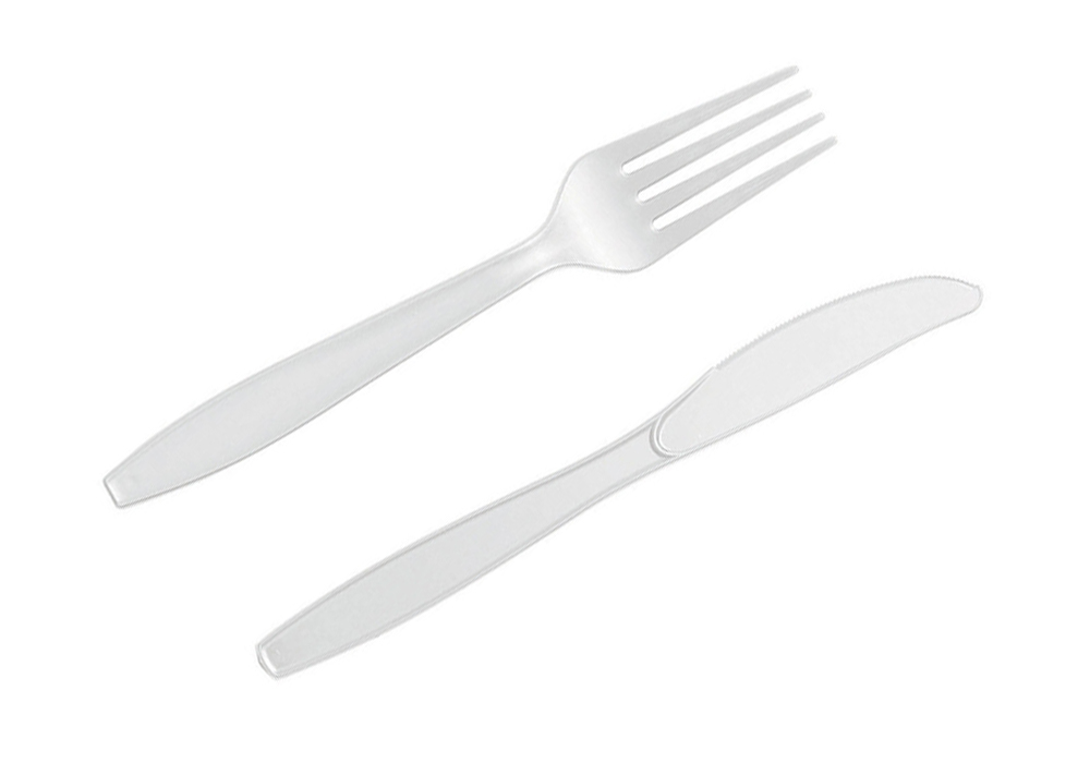 plastic knife fork