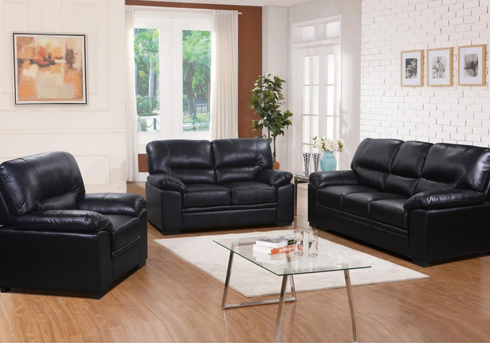 sofa set black brown